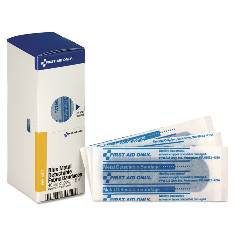 Refill for SmartCompliance General Cabinet, Blue Metal Detectable Bandages, 1 x 3, 40/Box