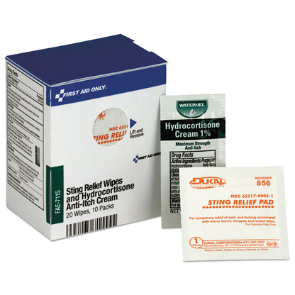Refill for SmartCompliance General Business Cabinet, 20 Sting Relief Wipes, 10 Hydrocortisone Packs