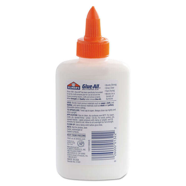Glue-All White Glue, 4 oz, Dries Clear