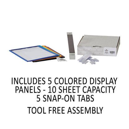 VARIO Magnetic Wall Reference System, 5 Panels, 10 Pockets, Assorted Borders