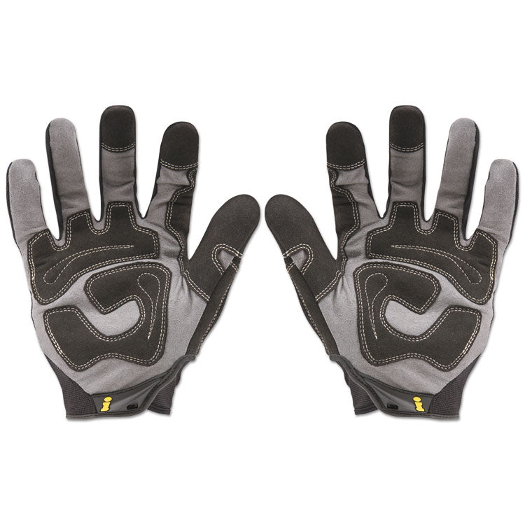 General Utility Gloves, EN388: 2132, 9" Long, Large, Black, Pair