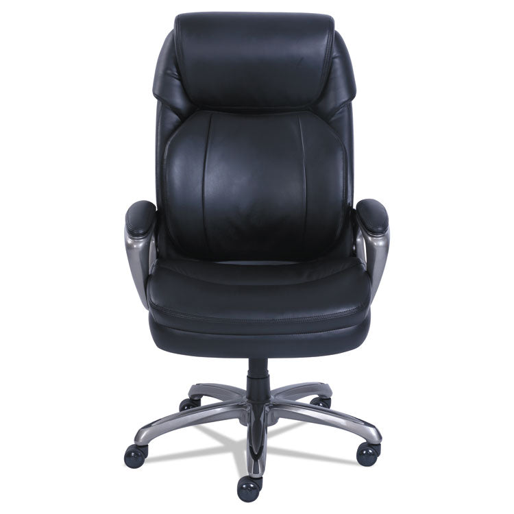 Cosset Big and Tall Executive Chair, Supports Up to 400 lb, 19" to 22" Seat Height, Black Seat/Back, Slate Base