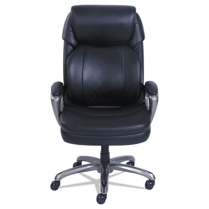 Cosset Big and Tall Executive Chair, Supports Up to 400 lb, 19" to 22" Seat Height, Black Seat/Back, Slate Base