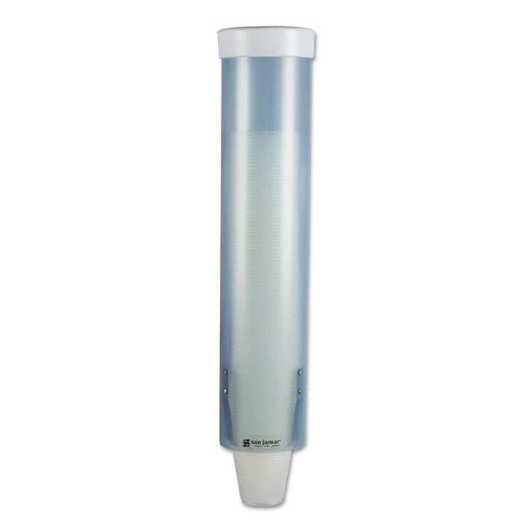 Adjustable Water Cup Dispenser with Removable Cap, For 4 oz to 10 oz Cups, Frosted Blue