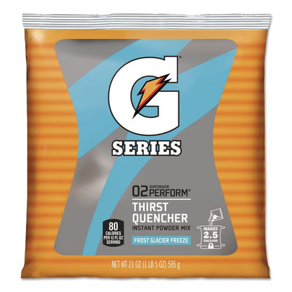 Powdered Drink Mix, Glacier Freeze, 21 oz Packet, Yields 2.5 Gallons per Packet, 32/Carton