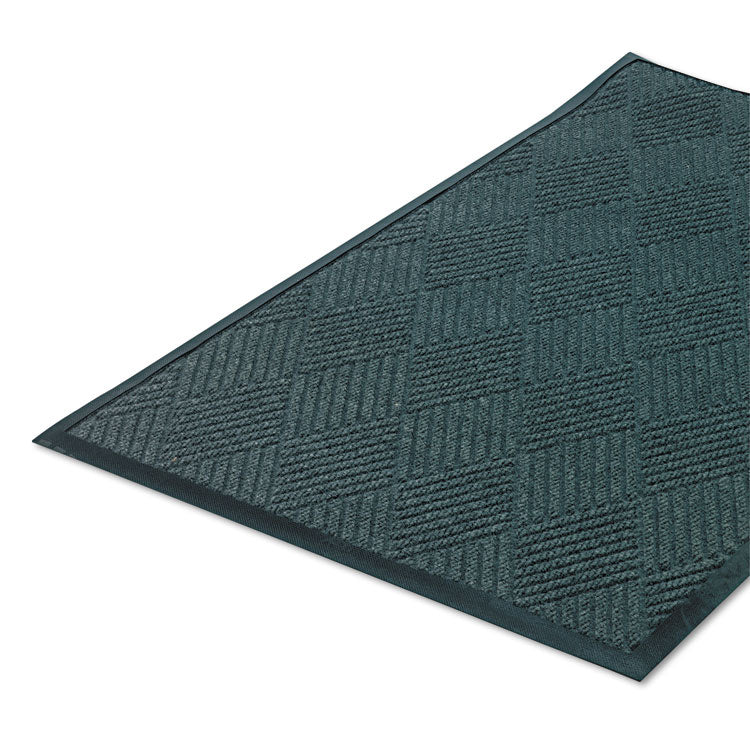 Super-Soaker Diamond Wiper/Scraper Mat, Rectangular, Slate Green Carpeted Surface, 36" x 10 ft
