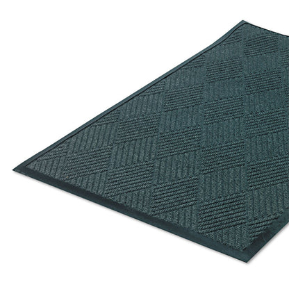 Super-Soaker Diamond Wiper/Scraper Mat, Rectangular, Slate Green Carpeted Surface, 36" x 10 ft