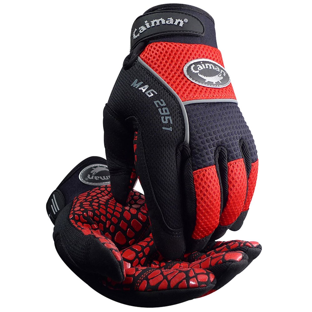 Caiman by PIP Mechanic Glove Silicon Grip, 6 Pairs/Box