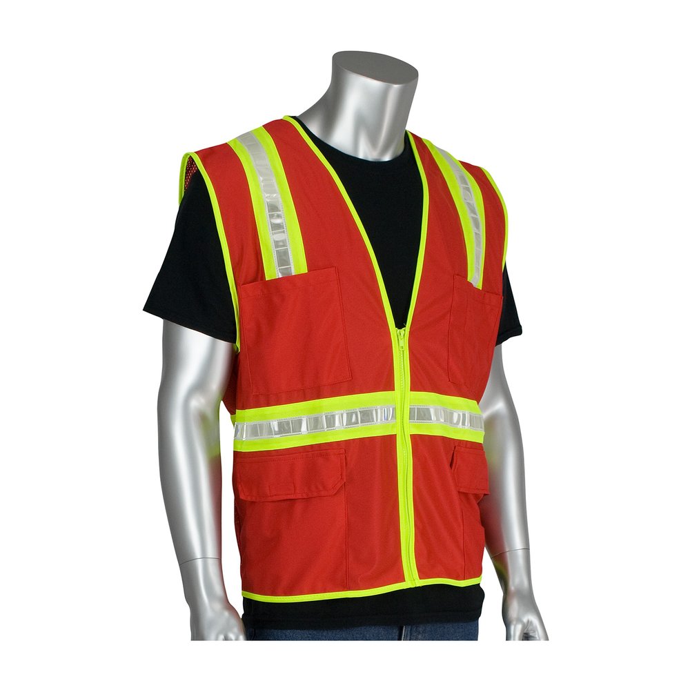 PIP Non-ansi Surveyor Stylevest Mesh Back RED 5X