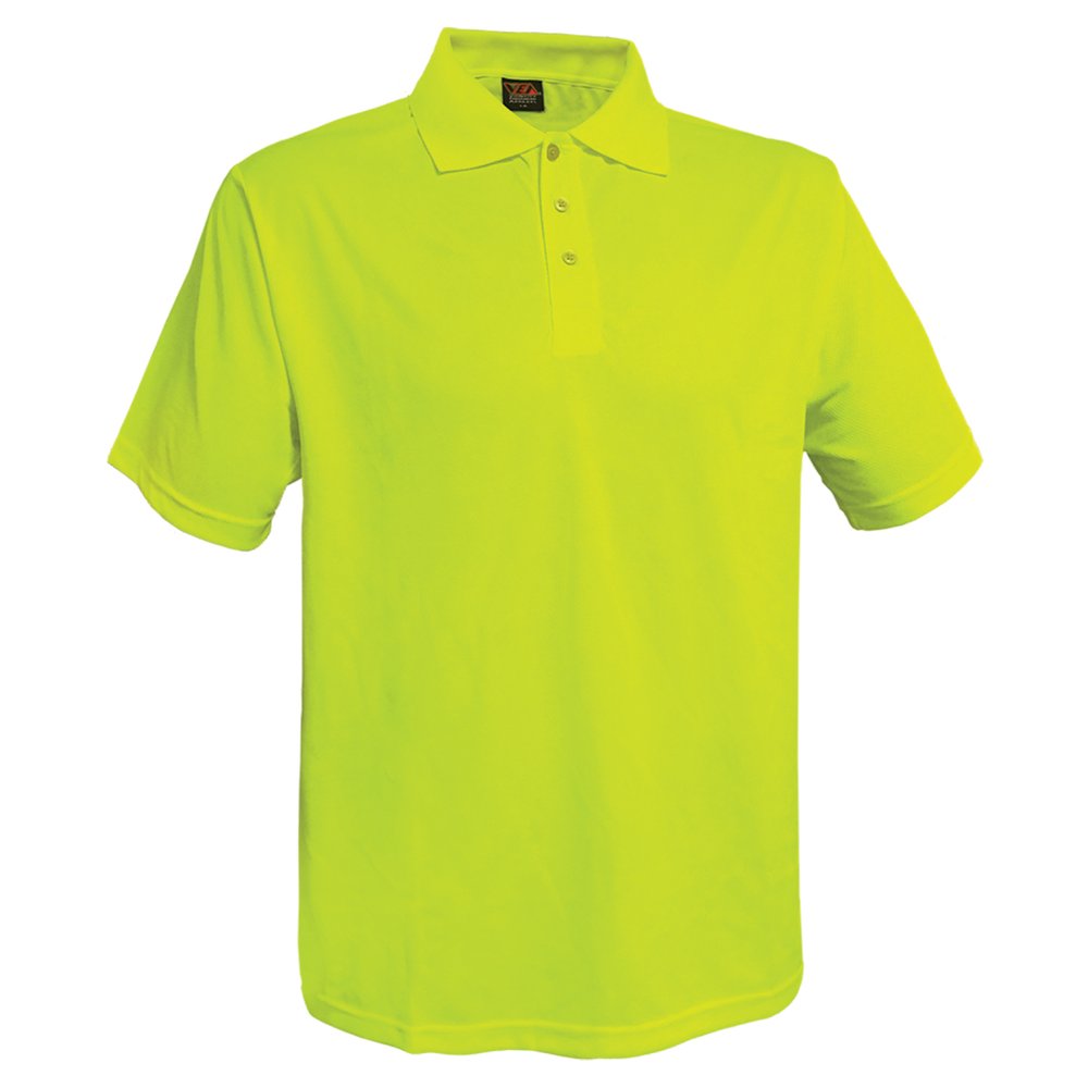 Reflective Apparel by PIP Non-ansi S-sleeve M.wicking Polo Shirt YEL LG