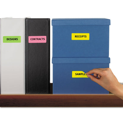 High-Vis Removable Laser/Inkjet ID Labels w/ Sure Feed, 1 x 2.63, Neon, 360/PK