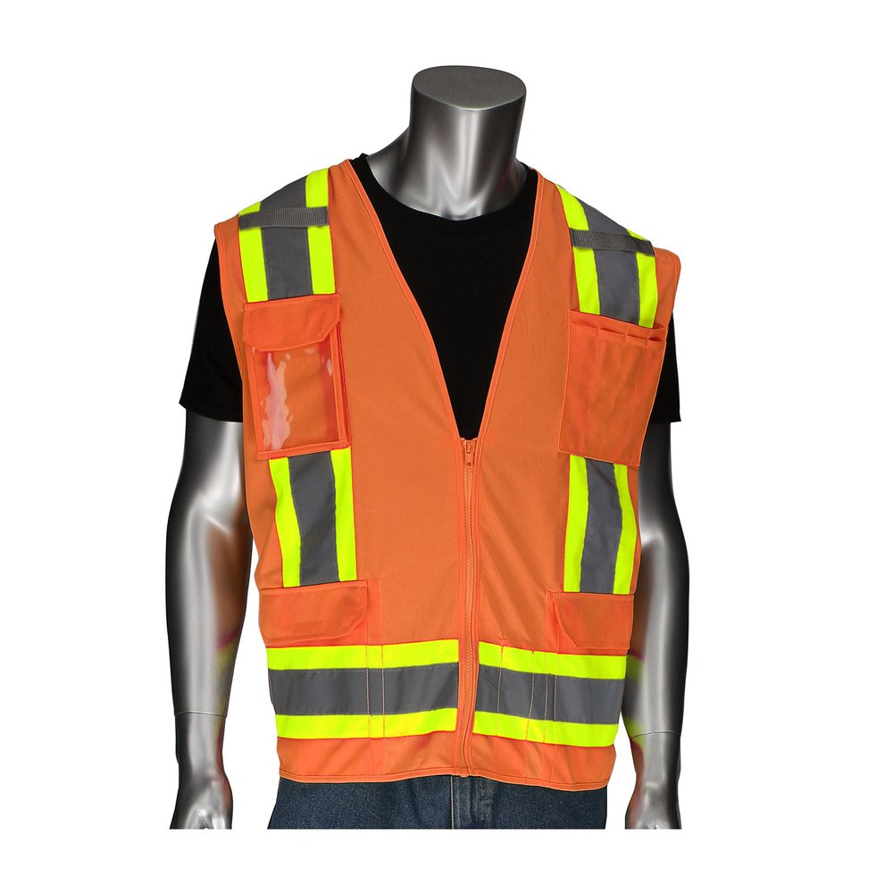 PIP Type R CL2 2-TONE 11 Pocket Vest "D" Ring ORG 4X