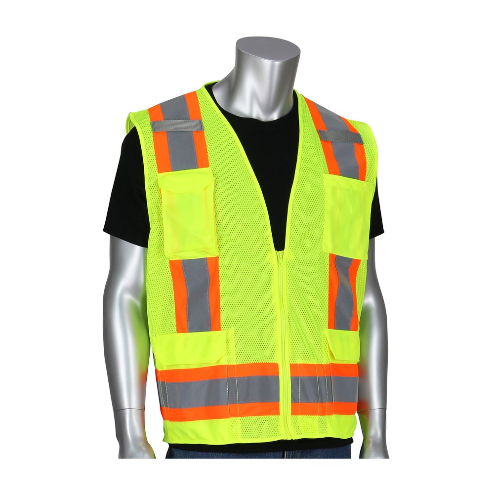 PIP Type R CL2 2-TONE 11 Pocket Mesh Vest YEL 3X
