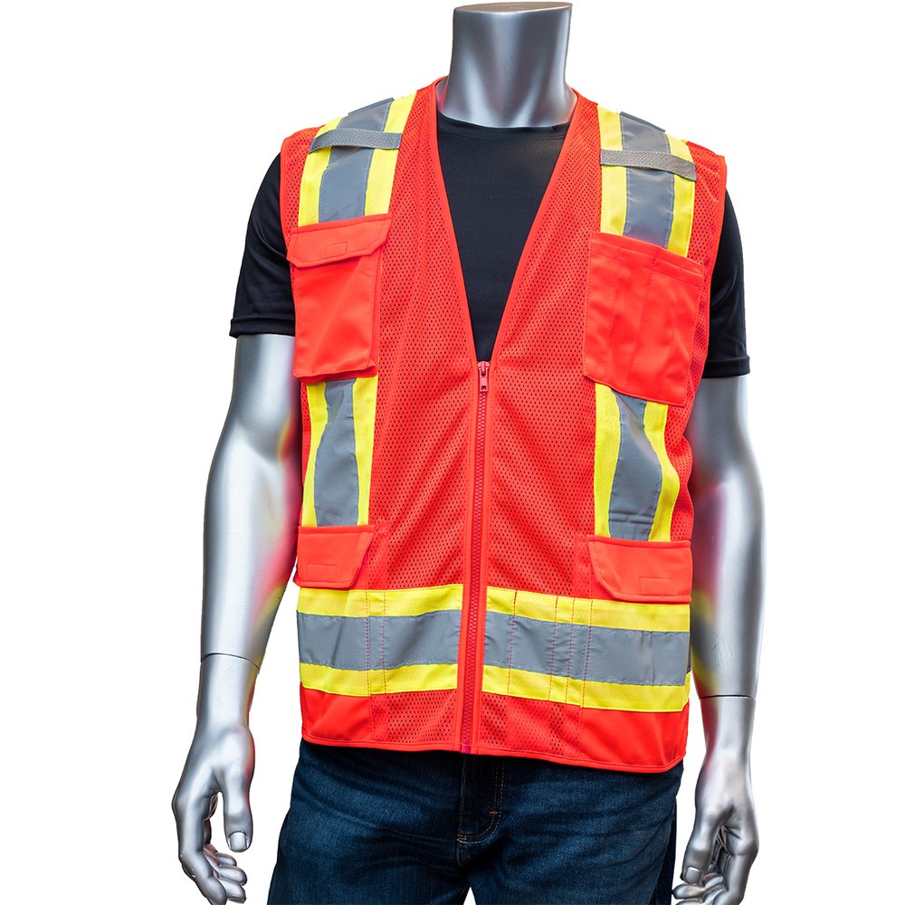 PIP Type R CL2 2-TONE 11 Pocket Mesh Vest RED XL