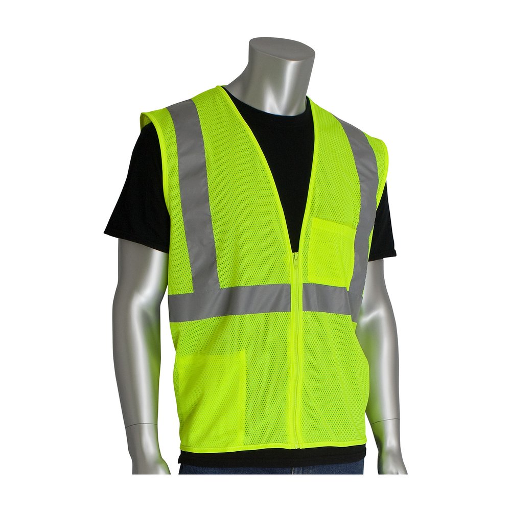 PIP ANSI Type R Class 2 Twopocket Zipper Mesh Vest