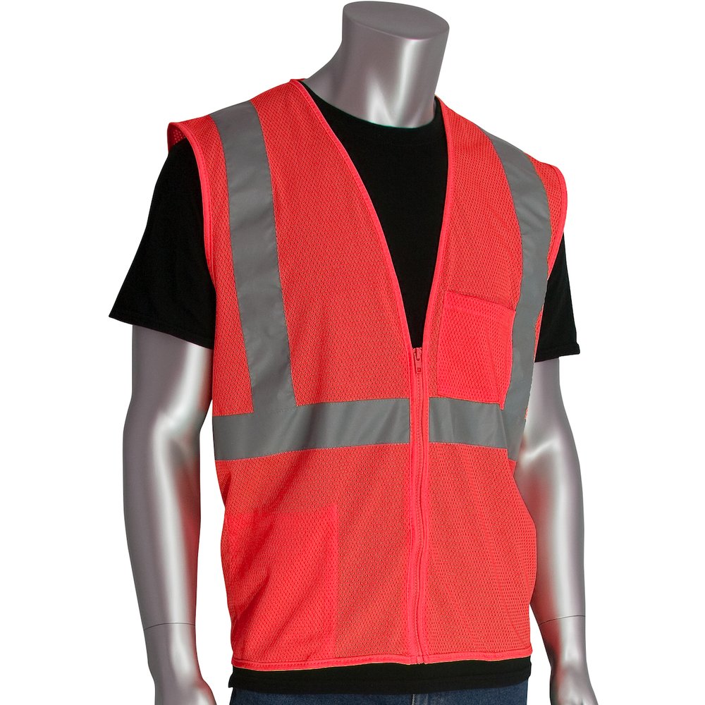 PIP ANSI Type R Class 2 Twopocket Zipper Mesh Vest