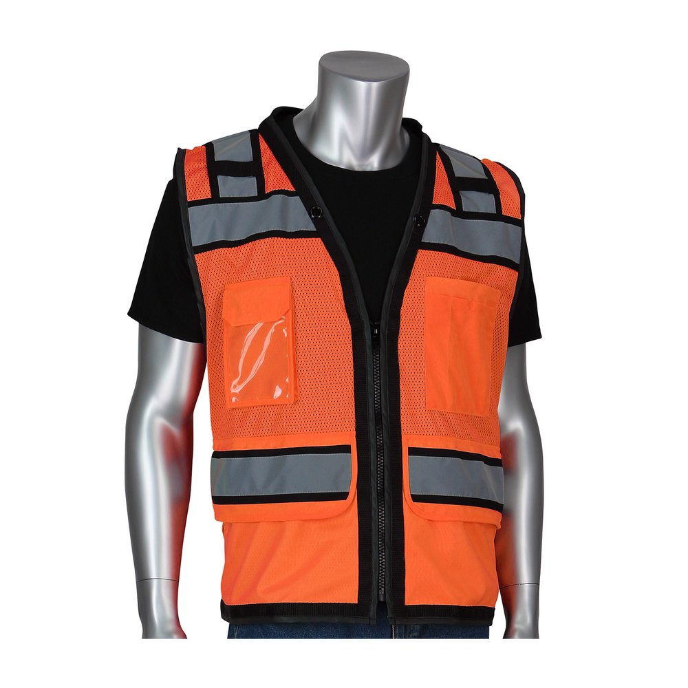 PIP Type R CL2 BLK 2-TONE 11P Mesh Vest W/D Ring 5X