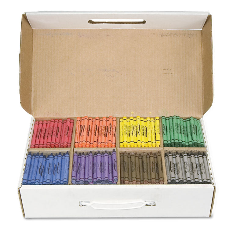 Crayons Made with Soy Classpack, Regular Size, 0.37" x 3.7", 8 Assorted Colors, 800/Carton