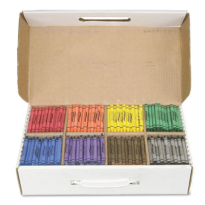 Crayons Made with Soy Classpack, Regular Size, 0.37" x 3.7", 8 Assorted Colors, 800/Carton