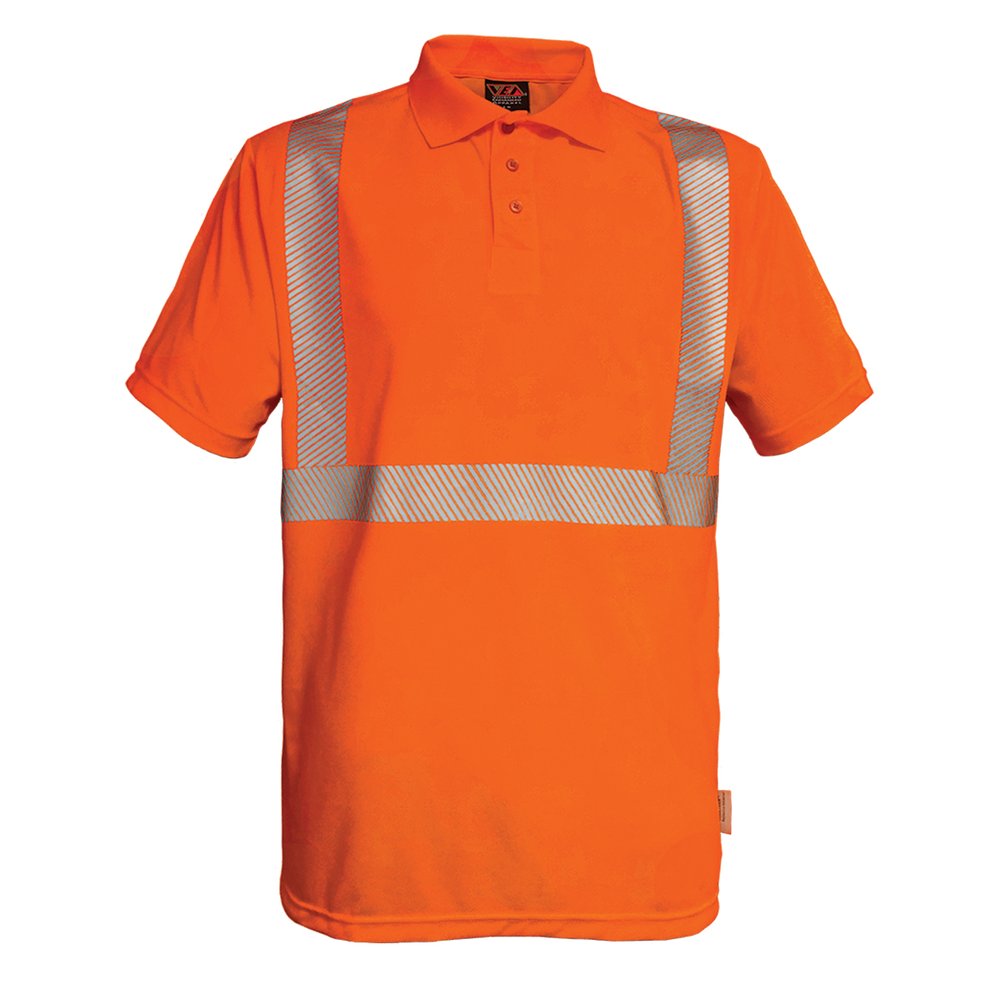 Reflective Apparel by PIP T R CL2 S.sleeve M.wicking Polo W/SCOTCHLITE 3X