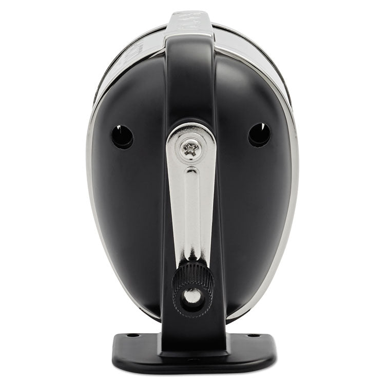 KS Manual Classroom Pencil Sharpener, Table/Wall-Mount Design, Manually-Powered, 2.75 x 4.75 x 4.25, Black/Nickel