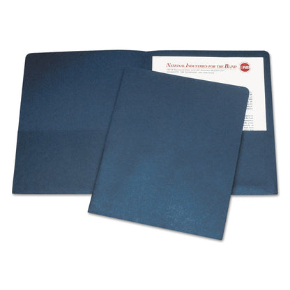 7510005842489, SKILCRAFT Double Pocket Portfolio, Accommodates (75) 11 x 8.5 Sheets, Dark Blue, 25/Box