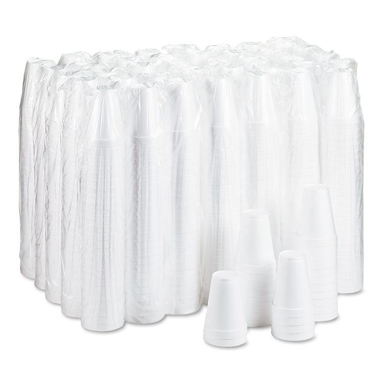 Foam Drink Cups, 12 oz, White, 25/Bag,  40 Bags/Carton