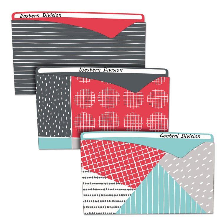 Write-On Fashion Poly File Jackets, Straight-Tab, Letter Size, Assorted Colors, 6/Pack