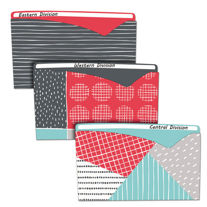 Write-On Fashion Poly File Jackets, Straight-Tab, Letter Size, Assorted Colors, 6/Pack