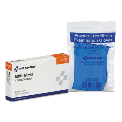ANSI Compliant First Aid Kit Refill for 16 Unit First Aid Kit, Exam Gloves, Large, 4 Pieces