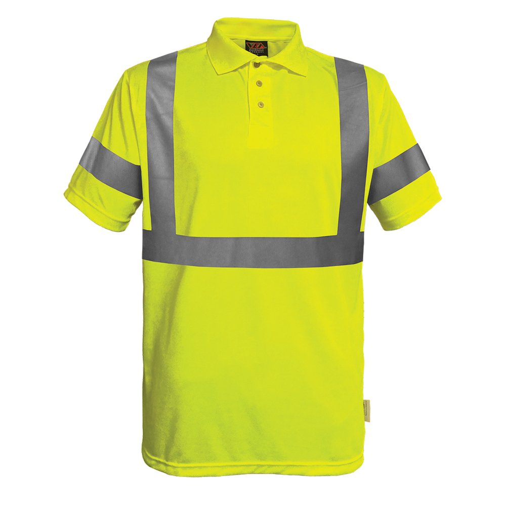 Reflective Apparel by PIP T R CL3 S.sleeve M.wicking Polo W/SUN Protect 2X