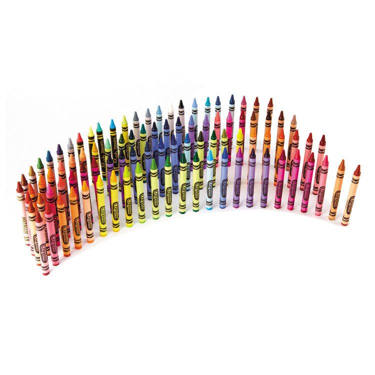 Classic Color Crayons, Classic Flip-Top Box with Built-In Sharpener, Regular Size, 0.31" x 3.63", 96 Assorted Colors, 96/Pack