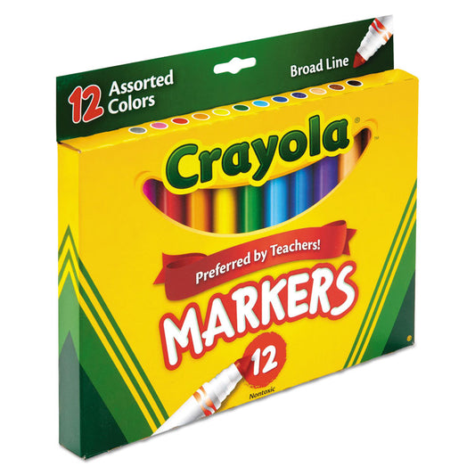 Non-Washable Marker, Broad Bullet Tip, Assorted Classic Colors, Dozen