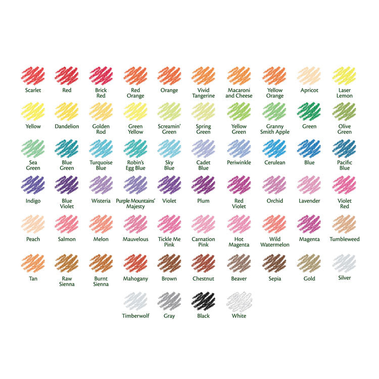 Short Colored Pencils Hinged Top Box with Built-in Pencil Sharpener, 3.3 mm, 2B, Assorted Lead and Barrel Colors, 64/Pack