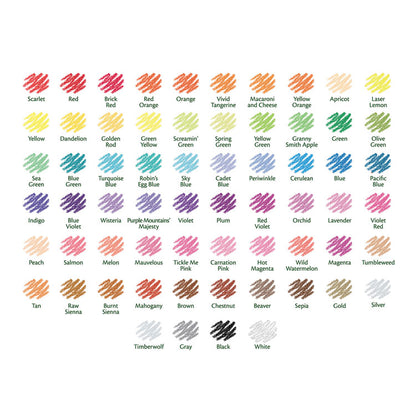 Short Colored Pencils Hinged Top Box with Built-in Pencil Sharpener, 3.3 mm, 2B, Assorted Lead and Barrel Colors, 64/Pack