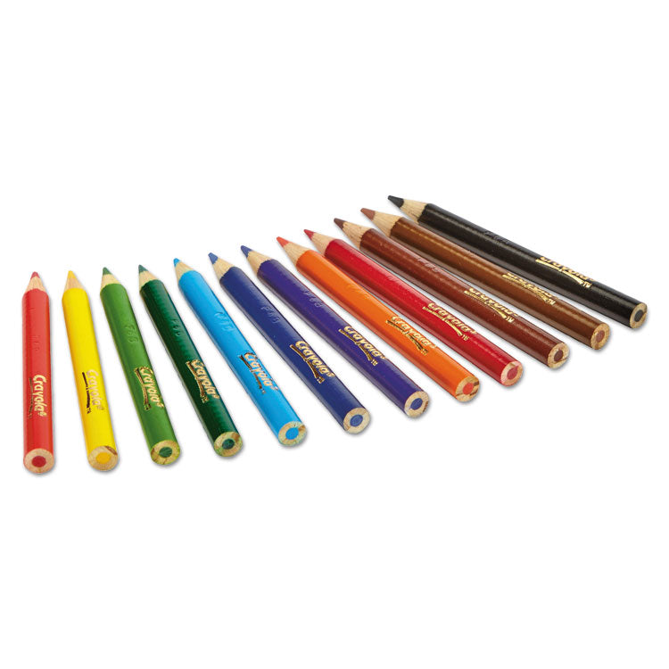 Short-Length Colored Pencil Set, 3.3 mm, 2B, Assorted Lead and Barrel Colors, Dozen
