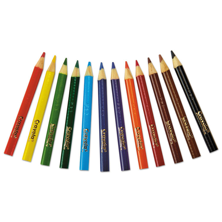 Short-Length Colored Pencil Set, 3.3 mm, 2B, Assorted Lead and Barrel Colors, Dozen
