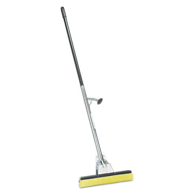 7920013837799, SKILCRAFT Industrial Steel Mop, 12" Yellow Cellulose Head, 52" Sliver Steel Handle