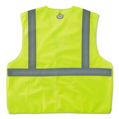 GloWear 8215BA Type R Class 2 Econo Breakaway Mesh Safety Vest, Polyester, 4X-Large to 5X-Large, Lime