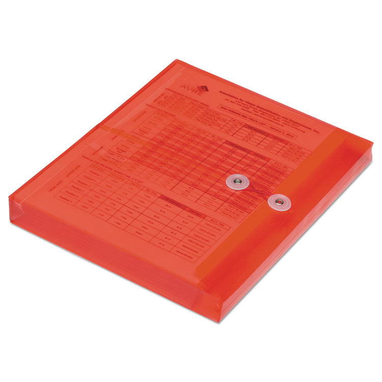 7530016618831, SKILCRAFT Poly String/Button Side-Loading 1.25" Expansion Envelope, 1 Section, Letter Size, Red, 5/Pack