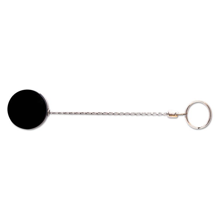 Heavy-Duty Retractable ID Card Reel, 18.5" Extension, Black/Chrome, 6/Pack