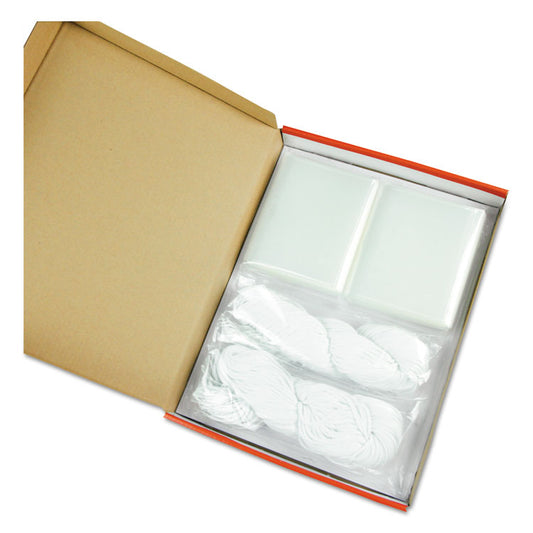 Clear Badge Holders w/Garment-Safe Clips, 2 1/4 x 3 1/2, White Inserts, 50/Box
