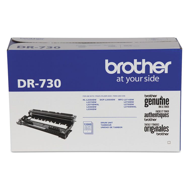 DR730 Drum Unit, 12,000 Page-Yield, Black