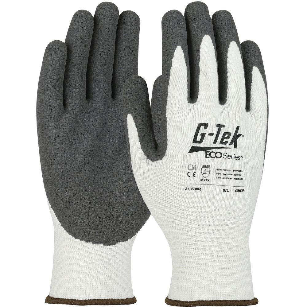 G-Tek by PIP Knit R.YARN/SPANDEX Glove W/NITR. Msurf P/F L, 12 Pairs/Pack