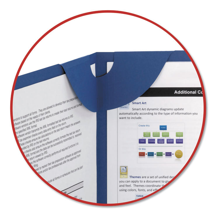 Lockit Two-Pocket Folders in Textured Stock, Accommodates (100) 11 x 8.5 Sheets, Dark Blue, 25/Box