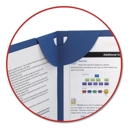 Lockit Two-Pocket Folders in Textured Stock, Accommodates (100) 11 x 8.5 Sheets, Dark Blue, 25/Box