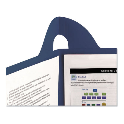 Lockit Two-Pocket Folders in Textured Stock, Accommodates (100) 11 x 8.5 Sheets, Dark Blue, 25/Box