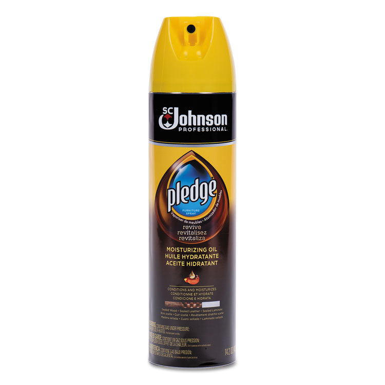 Furniture Polish, Revive Moisturizing Oil, Sweet/Woody Scent, 14.2 oz Can, 6/Carton