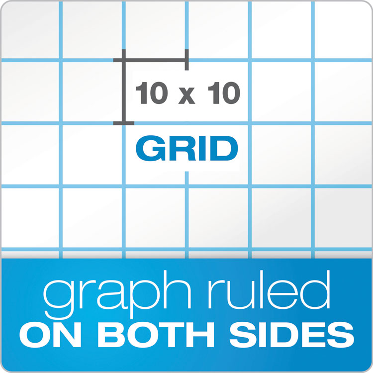 Cross Section Pads, Quadrille Rule (10 sq/in, 1 sq/in), (50) White 8.5 x 11 Sheets