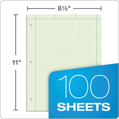 Engineering Computation Pads, Black/Green Cover, Quadrille Rule (5 sq/in, 1 sq/in), (100) Green-Tint 8.5 x 11 Sheets